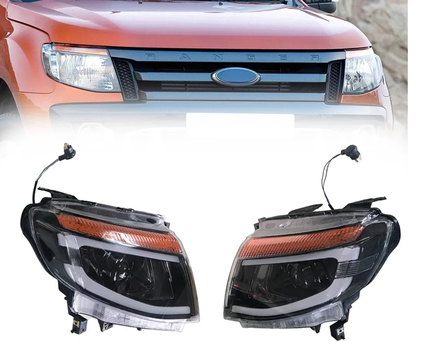 COPPIA FARI Per Ford Ranger T6 2012-2014 Auto Nebbia DRL Freno Indicatore di Direzione Della Lampada Plug and Play