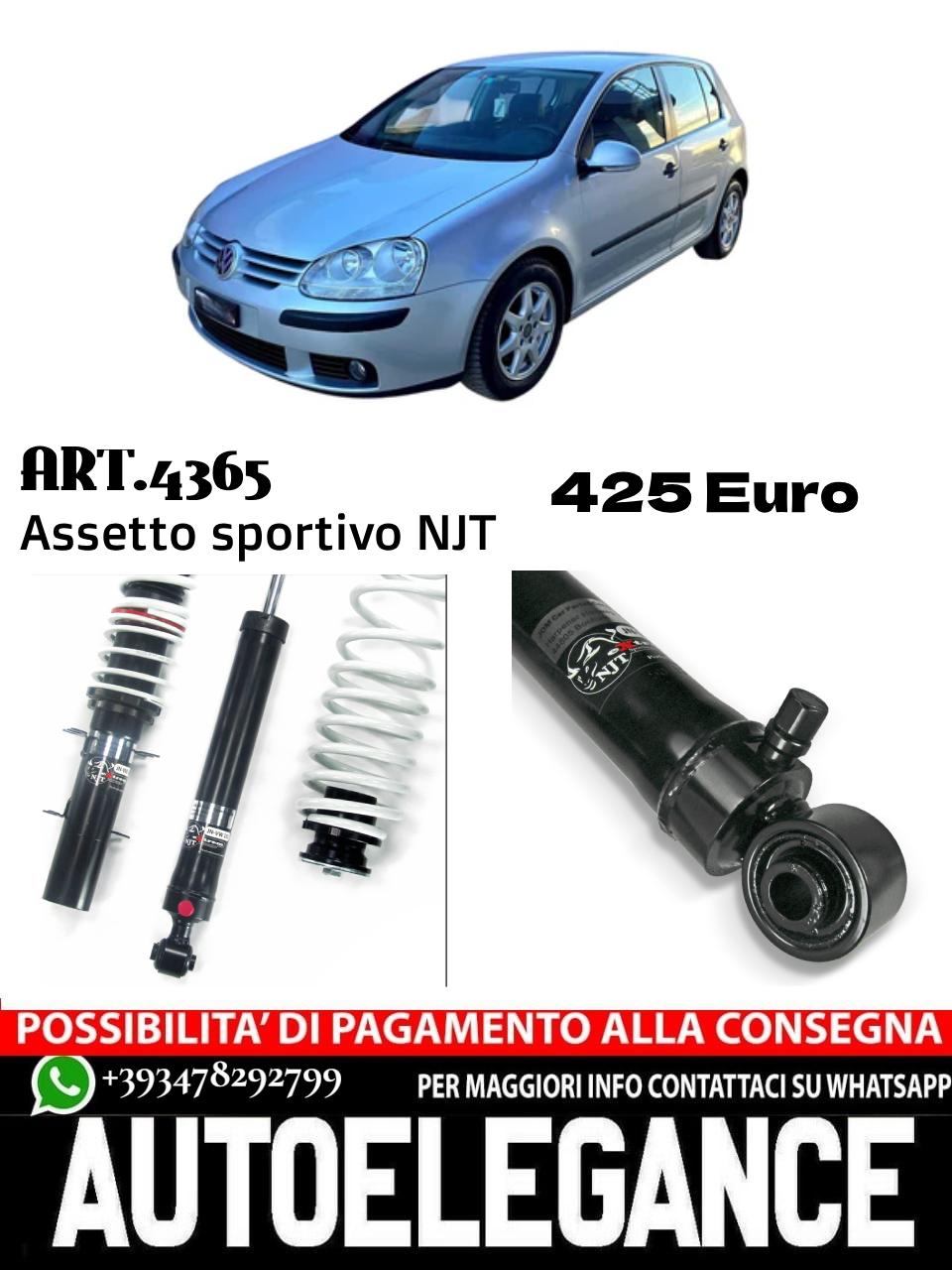 🎀Art.4365 Kit assetto sportivo NJT eXtrem adatto per VW Golf 5 4Motion 🎀