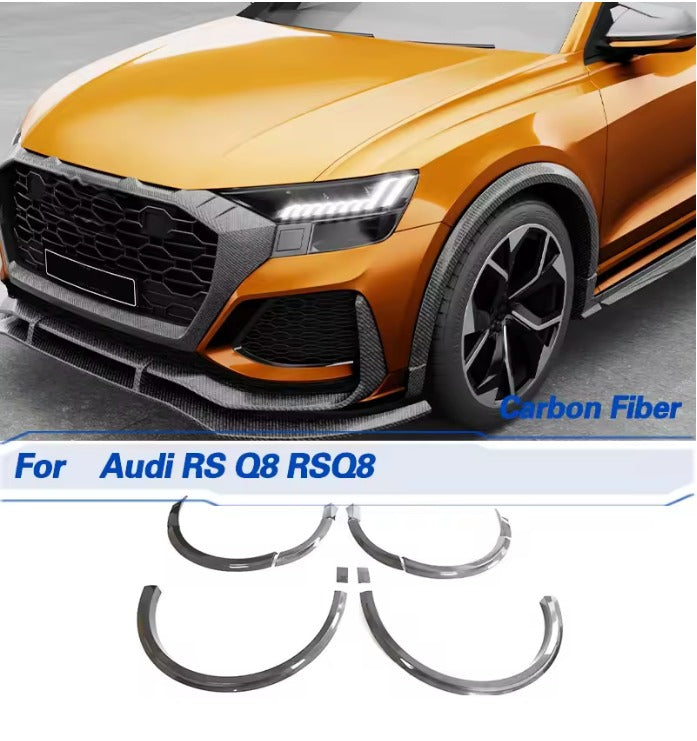 Parafanghi allargati  Archi In Fibra di Carbonio per Audi RS Q8 RSQ8 2020-2023 Ruota Da Corsa Parafango Flares Sopracciglio Kit Corpo 12 pz/set