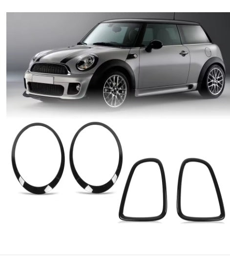 4pcs nero lucido cornici fari For Mini R56 R57 R58 R59 Cooper S & JCW 2007-2015