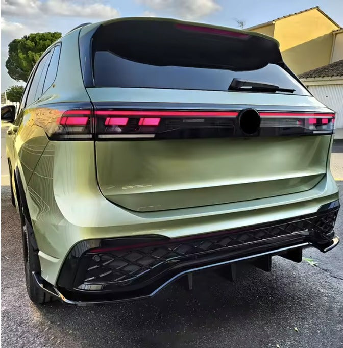 Per Tiguan MK3 Rline 2024 + Di alta Qualità In Plastica ABS Auto Paraurti Posteriore Diffusore Splitter Spoiler Nero Kit Corpo