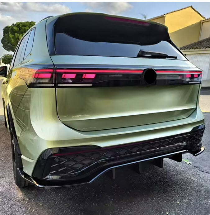 Per Tiguan MK3 Rline 2024 + Di alta Qualità In Plastica ABS Auto Paraurti Posteriore Diffusore Splitter Spoiler Nero Kit Corpo