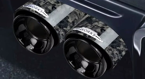 1 pz nuovo stile cromo nero forgiato in fibra di carbonio punta di scarico tubo per Mini Cooper