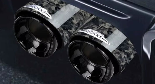 1 pz nuovo stile cromo nero forgiato in fibra di carbonio punta di scarico tubo per Mini Cooper