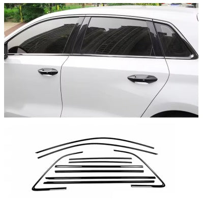 Audi A3 Sportback hatchback 2021 2022 2023 Glossy black Exterior cornici finestrini Strip Sill side Cover Trim 10PCS