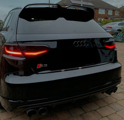 💕ART.0975 Spoiler Audi A3 8v 12-20 nero lucido look rs3 solo per standard 💕