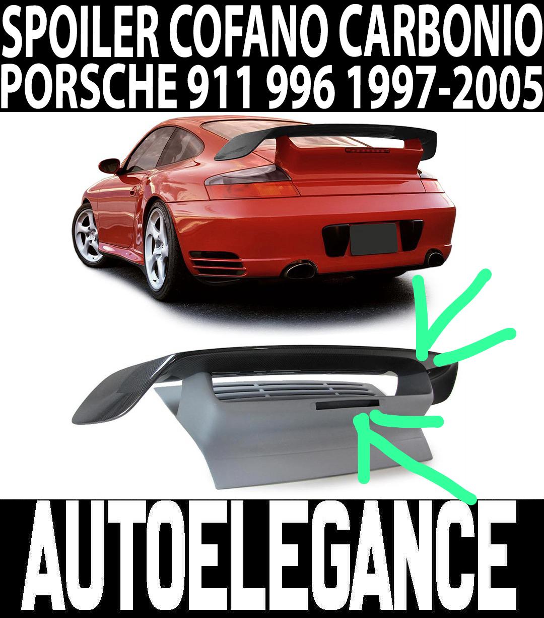 PORSCHE 911 996 1997-2005 SPOILER POSTERIORE SUL COFANO CARBONIO COMPLETO