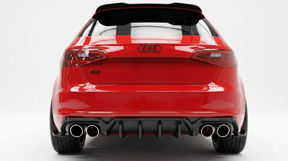 👉ART.10561 DIFFUSORE LOOK S3 ADATTO PER Audi S3 8V SB 2017+ PARAURTI SLINE👈