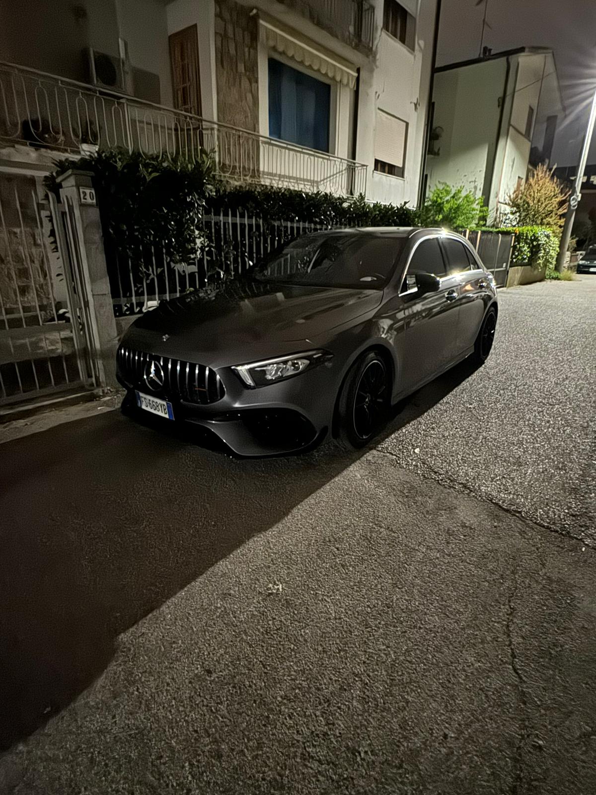 0221 PARAURTI PER MERCEDES-BENZ CLASSE A W177 LOOK AMG A45S + GRIGLIA CROMATA