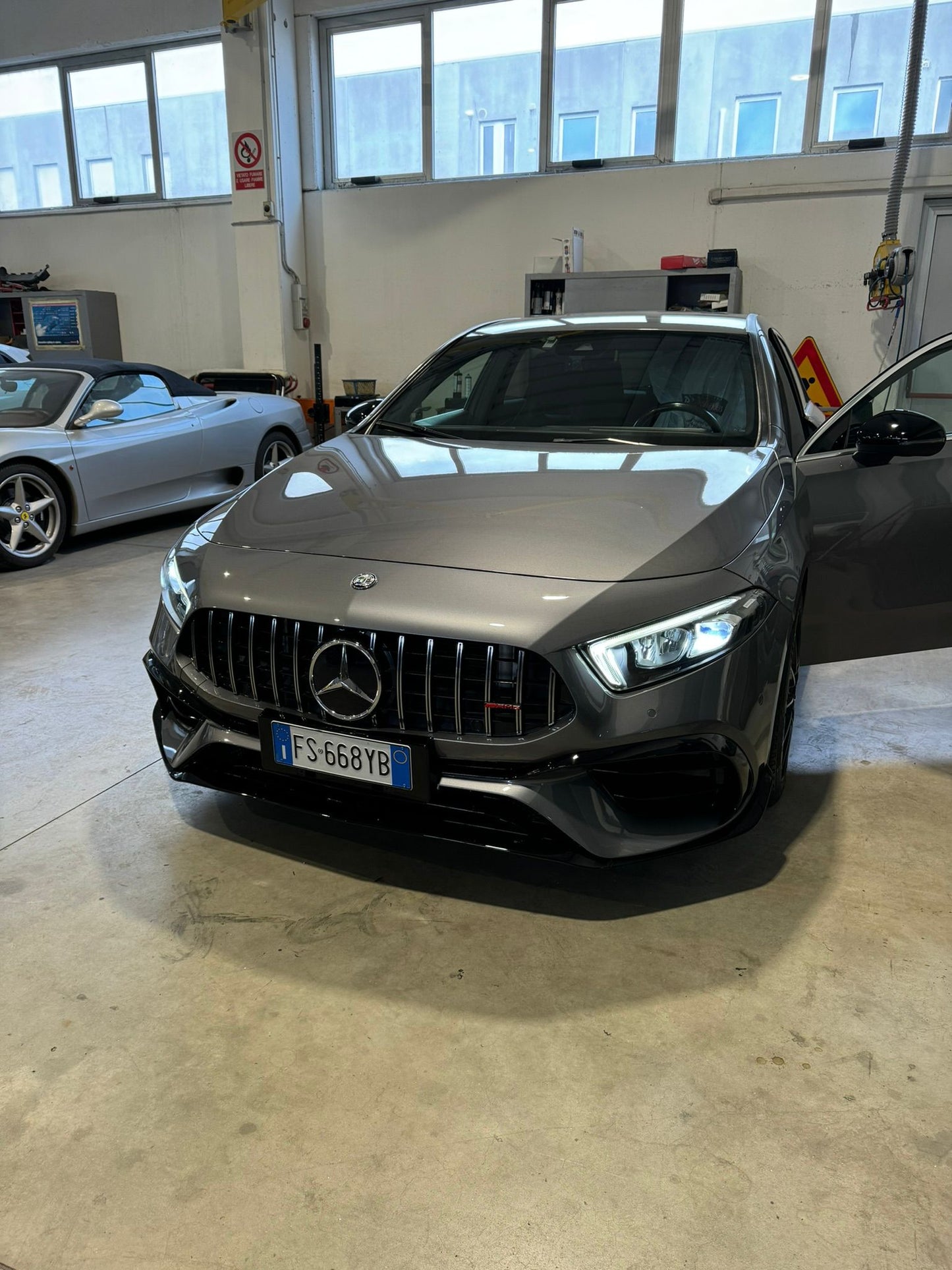 0221 PARAURTI PER MERCEDES-BENZ CLASSE A W177 LOOK AMG A45S + GRIGLIA CROMATA