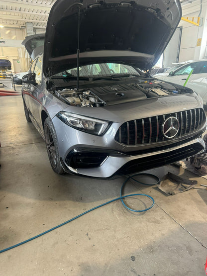 0221 PARAURTI PER MERCEDES-BENZ CLASSE A W177 LOOK AMG A45S + GRIGLIA CROMATA