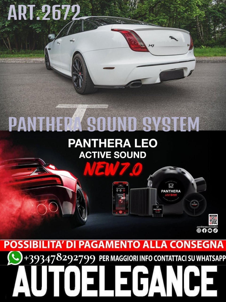 🔥ART.2672 PANTHERA SOUND SYSTEM ADATTO PER JAGUAR  XJ R-SPORT X351 FACELIFT🔥
