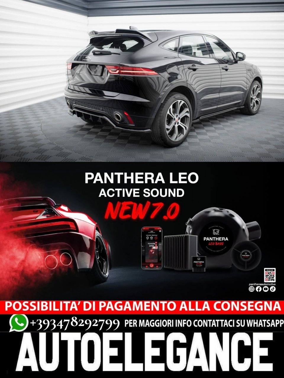 🔥ART.2672 PANTHERA SOUND SYSTEM ADATTO PER JAGUAR E-PACE R-DYNAMIC Mk1🔥
