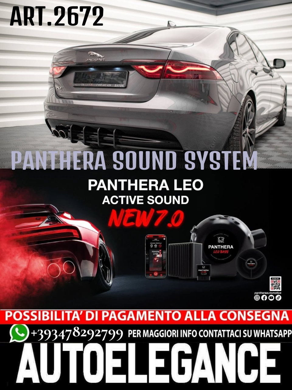 🔥ART.2672 PANTHERA SOUND SYSTEM ADATTO PER JAGUAR  XF R-SPORT Mk2🔥