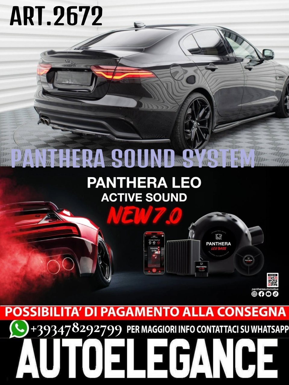 🔥ART.2672 PANTHERA SOUND SYSTEM ADATTO PER JAGUAR  XE X760 FACELIFT🔥