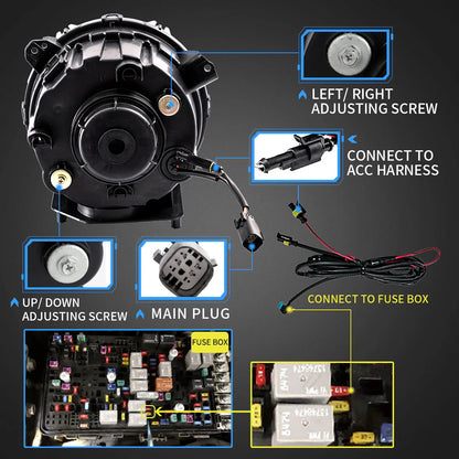 9 Inch Full LED Headlights for Jeep Wrangler 2018-UP with Activated Lighting (NOT FIT FOR 2018 JK MODEL) 