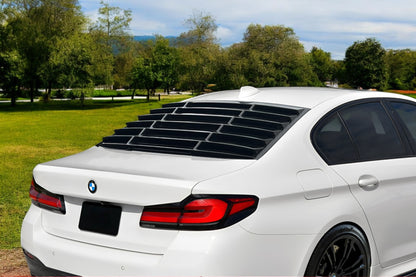 ✌️😎WINDOWS LOUVER POSTERIORE ADATTO PER BMW G30 ABS NERO LUCIDO 😎✌️