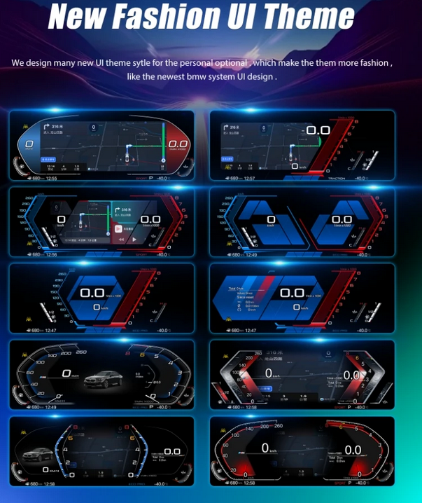 ART.4957 Cruscotto digitale auto Display informazioni virtuali BMW X5  X6