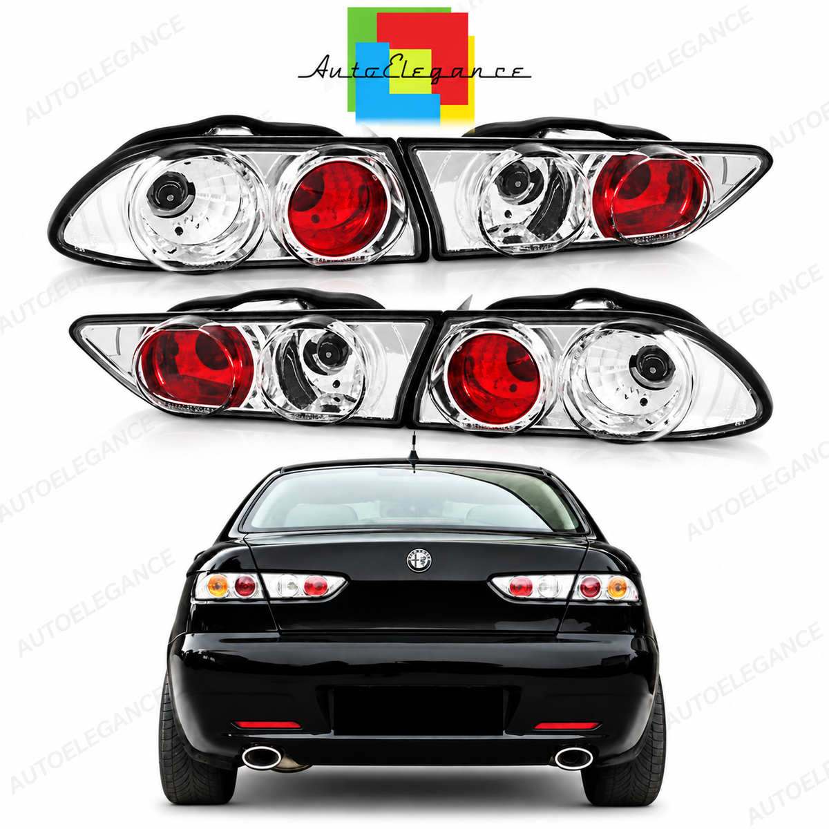 👉FANALI POSTERIORI CROMATO ADATTO PER ALFA ROMEO 156 97-03 👈