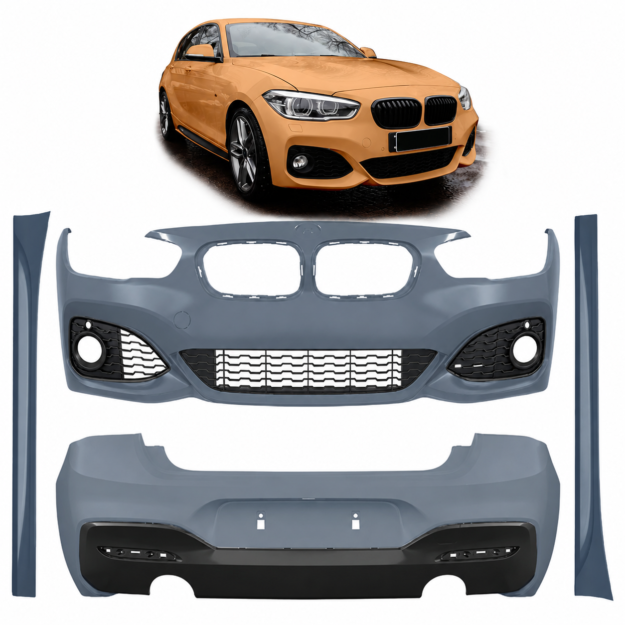 SPLITTER SUITABLE FOR VW GOLF 8 GTI GTD RLINE LOOK GLOSSY BLACK SPORTY DESIGN 