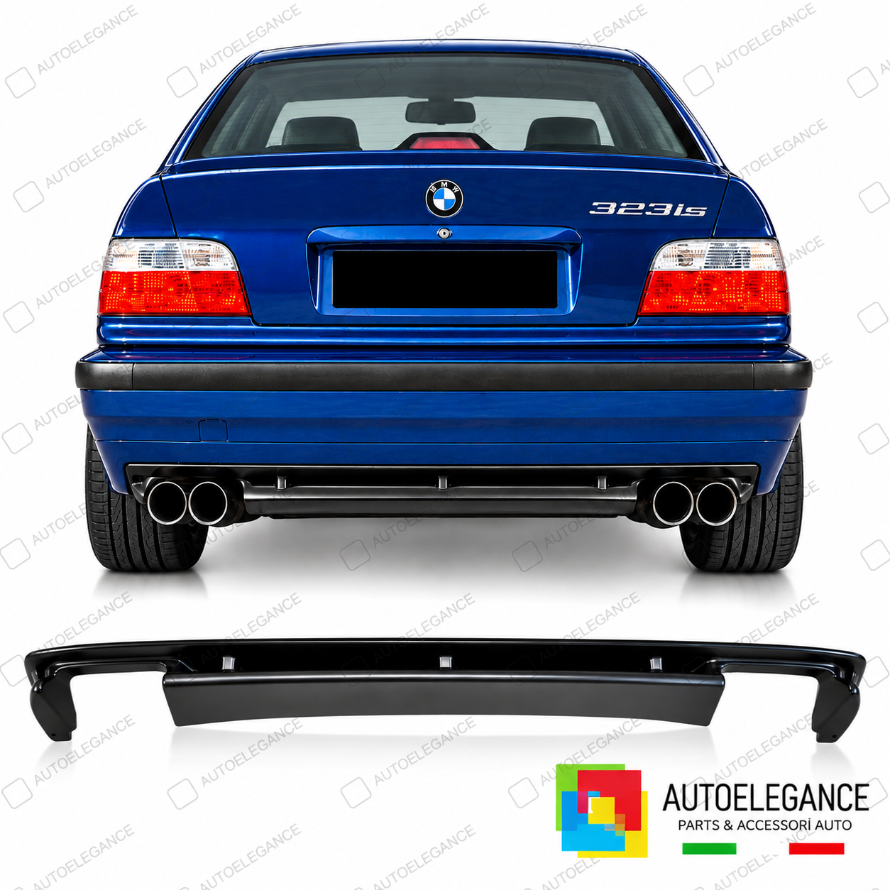 DIFFUSORE ADATTO PER BMW E36 LOOK M3 DOPPIO