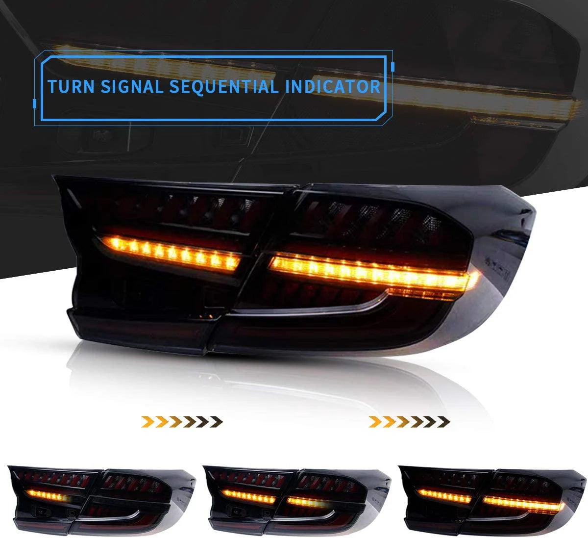 Luci posteriori a LED per Honda Accord 10a generazione 2018-2022 con scansione animazione dinamica DRL respirante