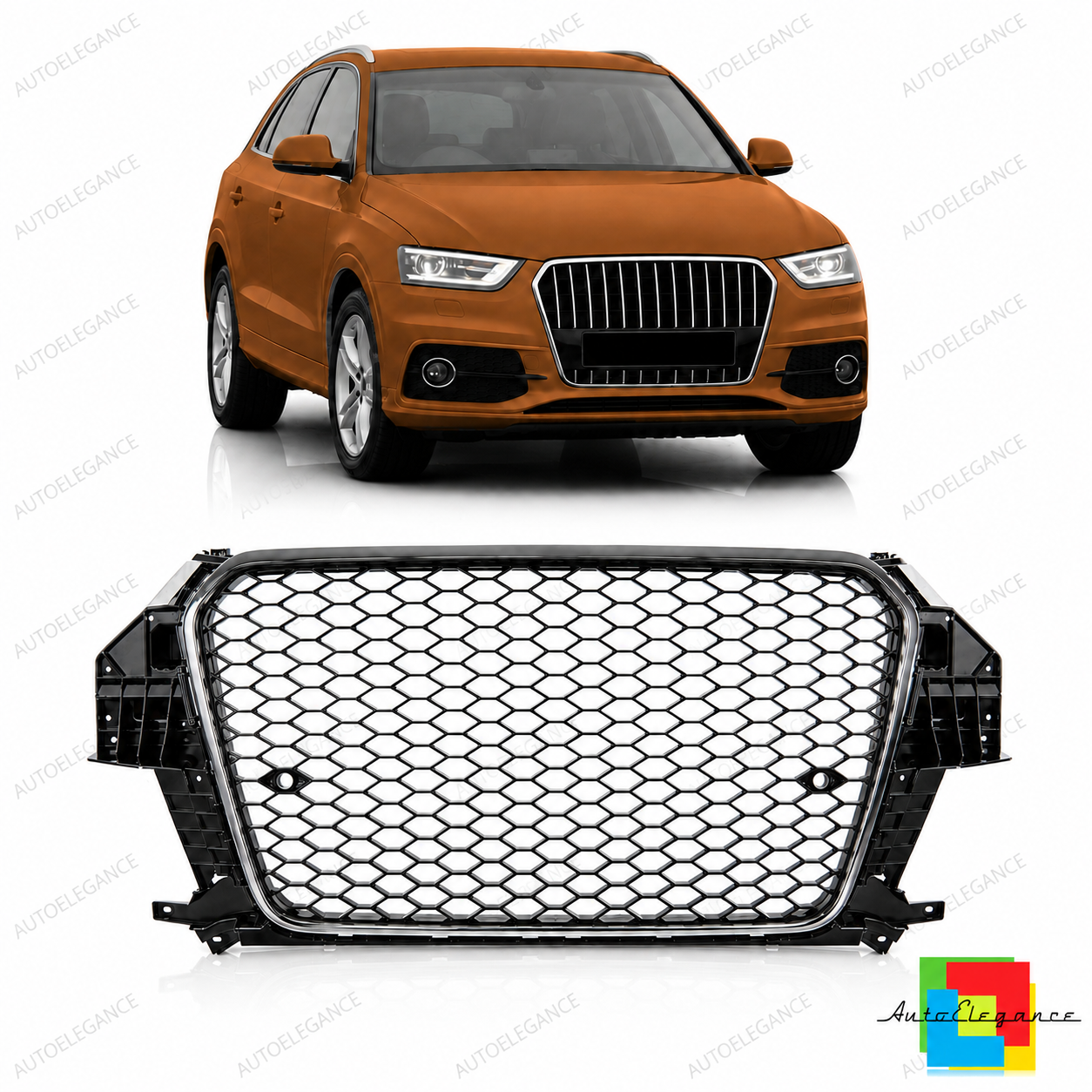 👉Griglia anteriore lucida nera adatta per Audi Q3 (8U) 2011-2014👈