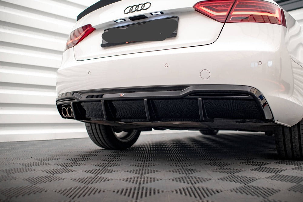 DIFFUSORE PER Audi A5 Sportback 8T Facelift 2012-2016 STANDARD (doppio scarico su un lato) - NEROL UCIDO