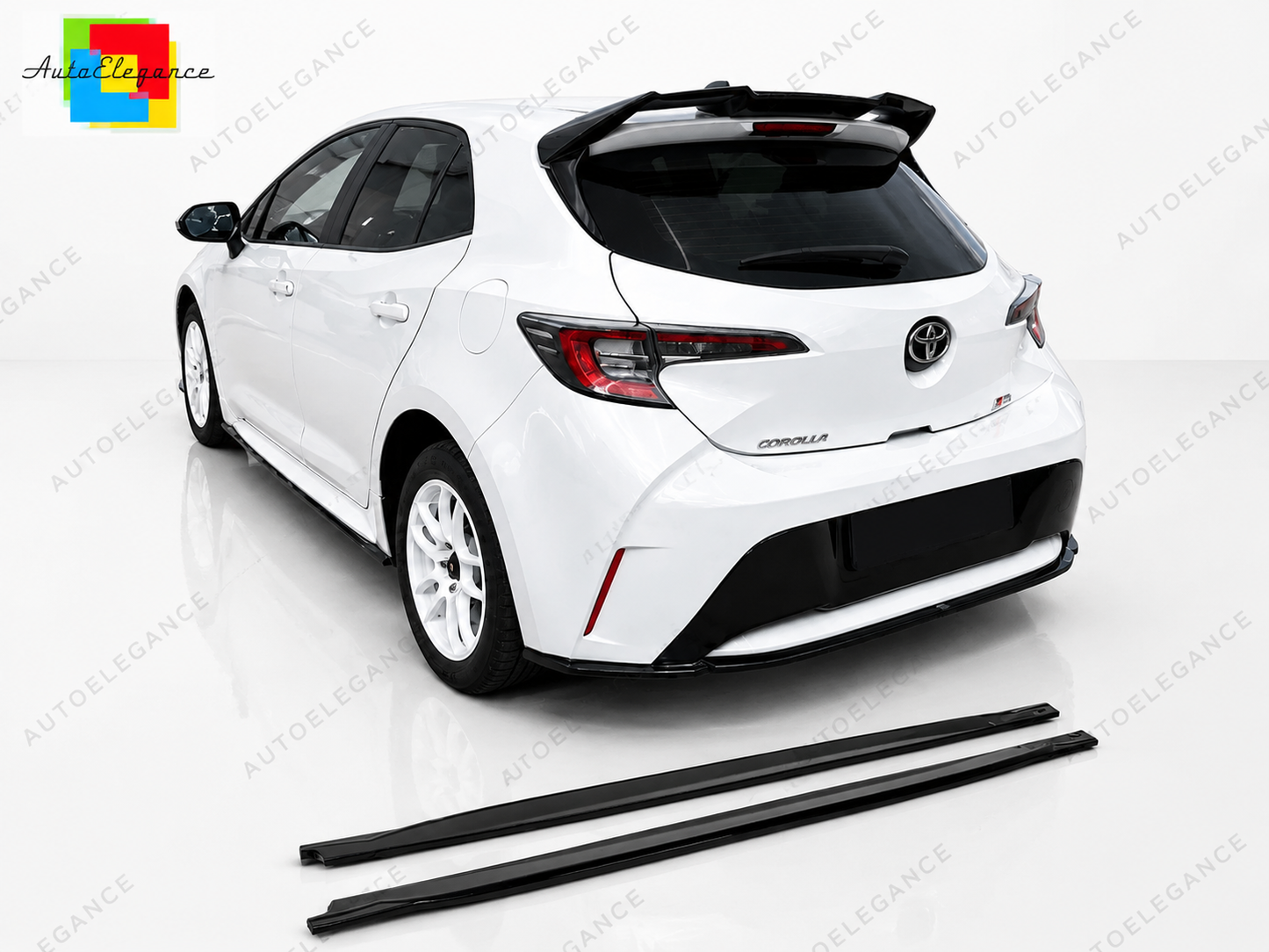 👉Gonne Laterali per Toyota Corolla MK12 Hatchback 18+ Sottoporta Nero Lucido👈