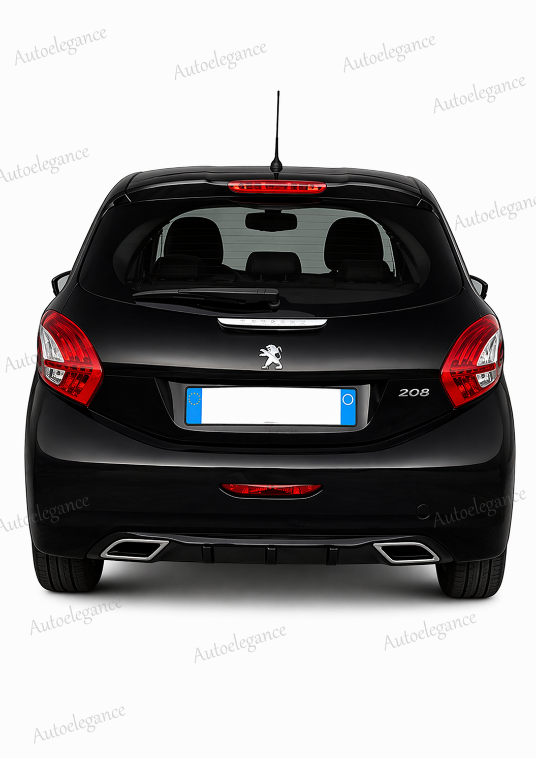 🔥ART.0940 DIFFUSORE ADATTO PER PEUGEOT 208 TERMINALI OVALI ABS NERO LUCIDO🔥