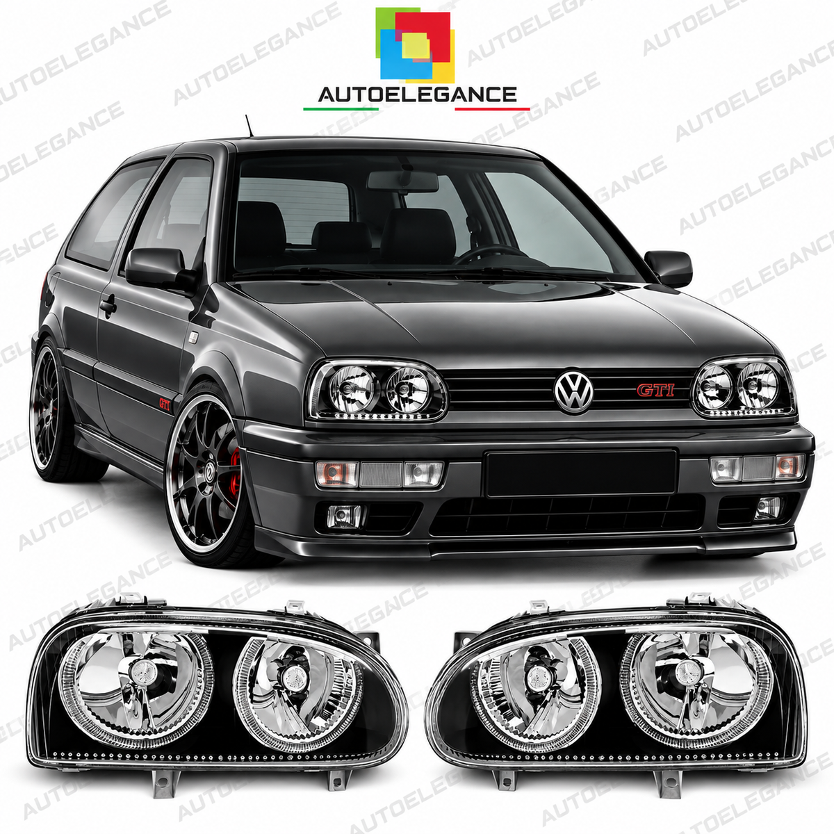 ART.6138 FARI ANTERIORI ADATTO PER  VW GOLF 3 09.91-08.97
