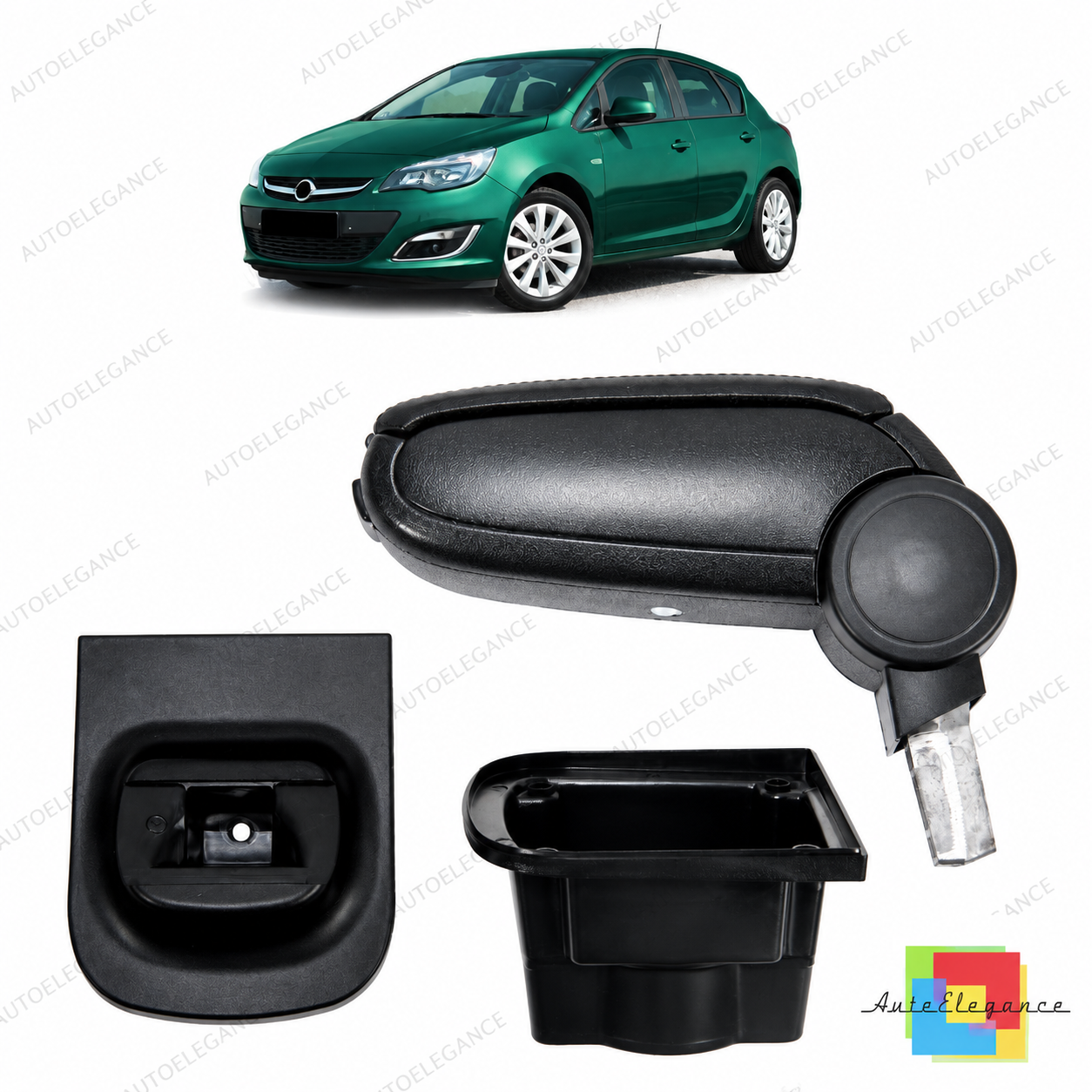 👉Bracciolo in pelle PU nera con vano portaoggetti Opel Astra J 09-15👈