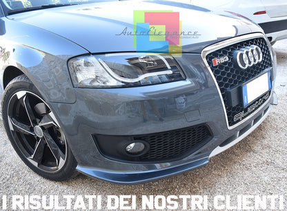 💎PARAURTI ANTERIORE ADATTO PER AUDI A3 8P 03-08 NERO CROMO LOOK RS3💎