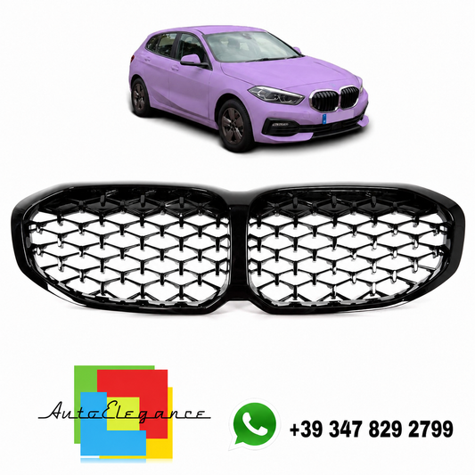 👉Griglia anteriore Gloss Black Diamond adatta per BMW Serie 1 F40 2019-2024👈