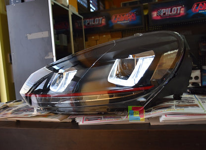 😍HEADLIGHT KIT SUITABLE FOR VW GOLF VI 2008-2012 TRANSPARENT BLACK😍