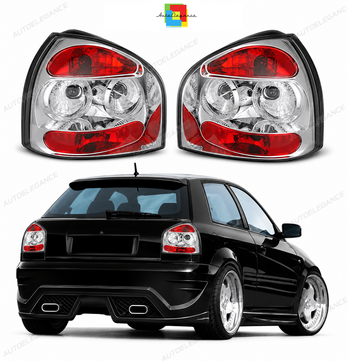 👉Fanali posteriori cromati adatto per Audi A3 8L 08.96-08.00👈