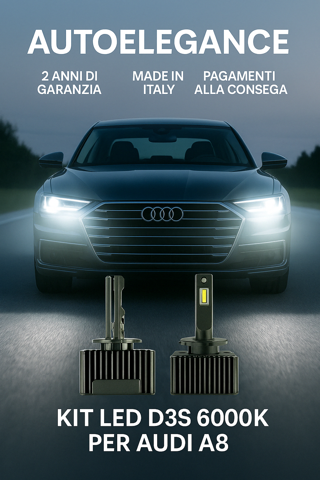 ⭐KIT XENON D3S 6000K ANABBAGLIANTI PER AUDI A8 – LUCE BIANCA POTENTE⭐
