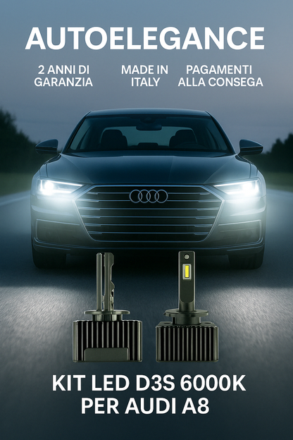 ⭐KIT XENON D3S 6000K ANABBAGLIANTI PER AUDI A8 – LUCE BIANCA POTENTE⭐