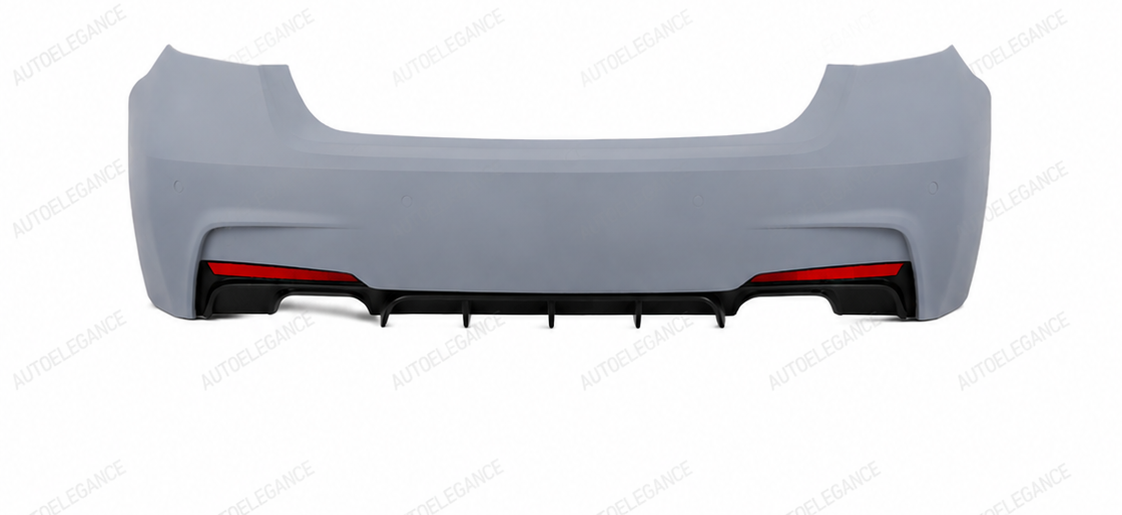 💕PARAURTI POSTERIORE BMW F30 LOOK M PERFORMANCE DOPPIA USCITA LATERALE 💕