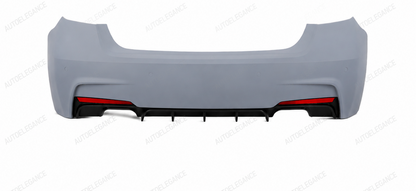 💕PARAURTI POSTERIORE BMW F30 LOOK M PERFORMANCE DOPPIA USCITA LATERALE 💕