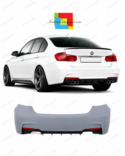 💕PARAURTI POSTERIORE BMW F30 LOOK M PERFORMANCE DOPPIA USCITA LATERALE 💕