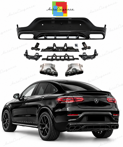 👉Diffusore + Terminali neri GLC63 AMG Look per GLC Coupé (C253) 16-23 👈