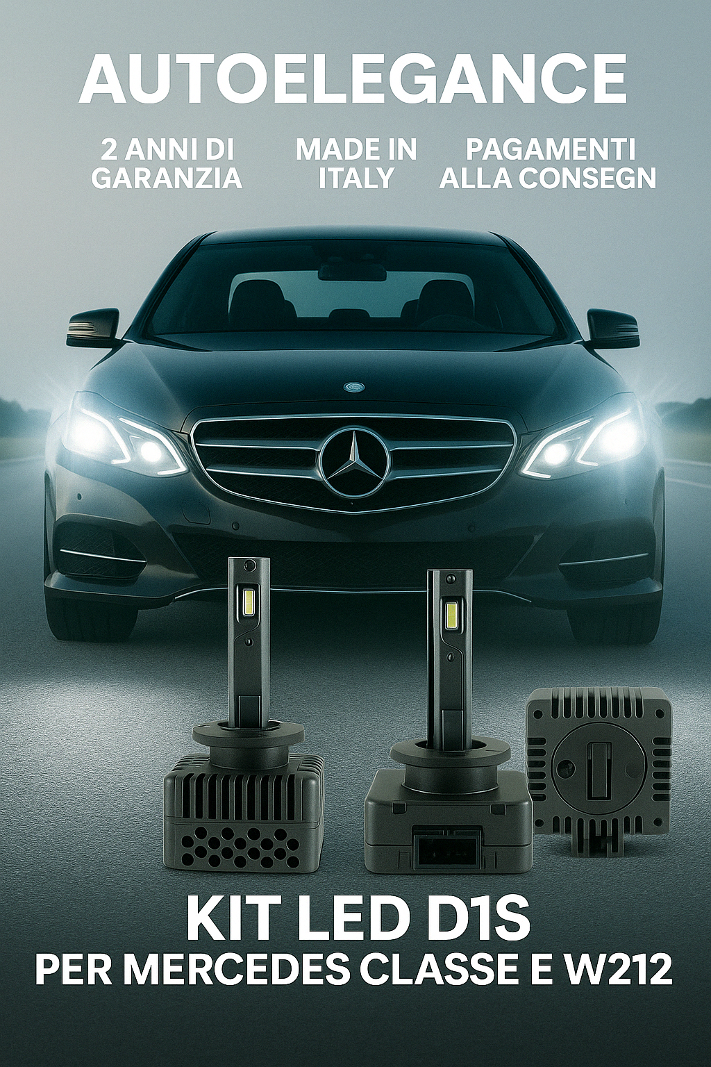 ⭐KIT XENON D1S 6000K ANABBAGLIANTI PER MERCEDES CLASSE E – LUCE BIANCA POTENTE⭐