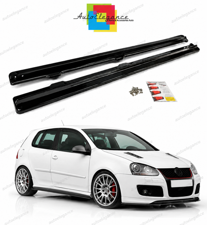 💕Sotto  minigonne  adatto  per   VW Golf Mk5 GTI nero  lucido 💕 (Copia)