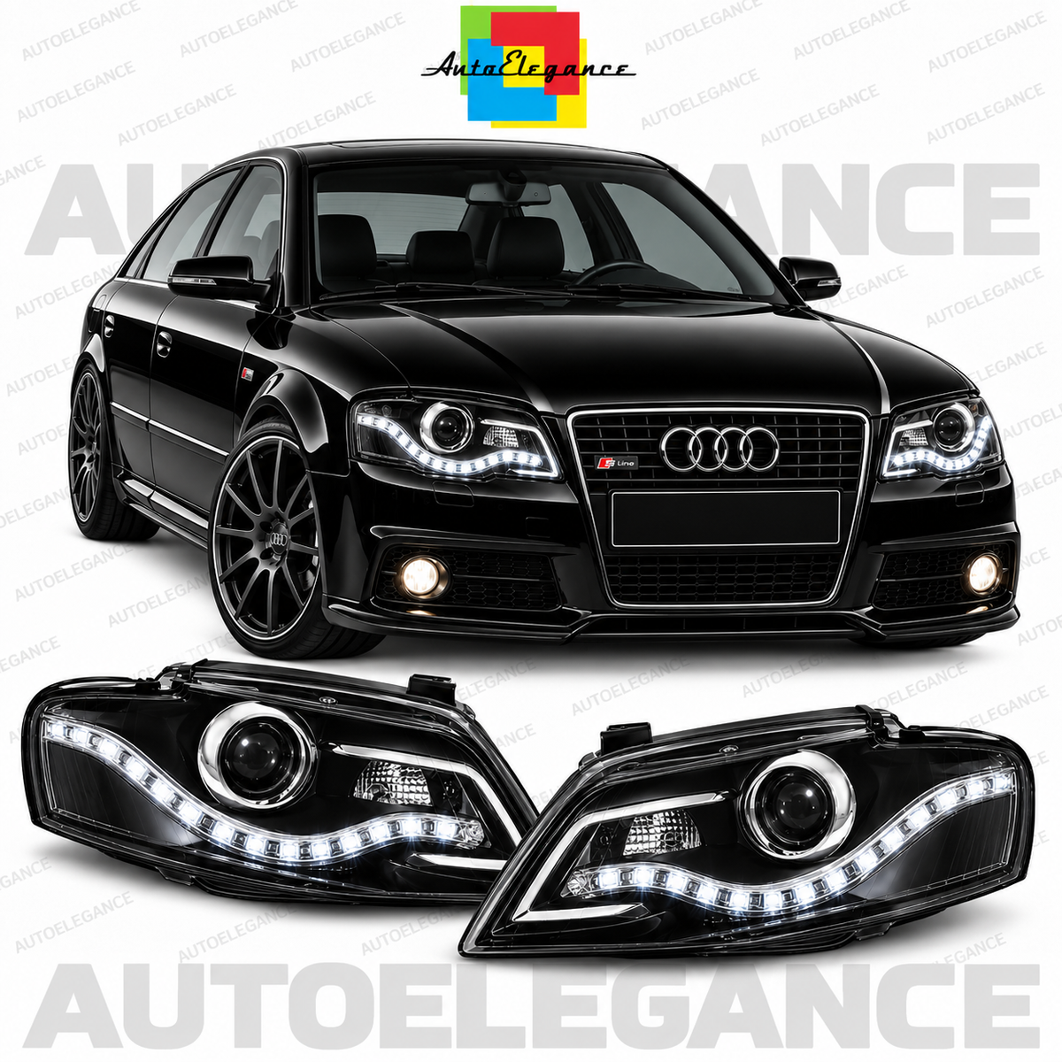 💕ART.10627 FARI ANTERIORI ADATTO PER AUDI A4 B7 11.04-03.08💕