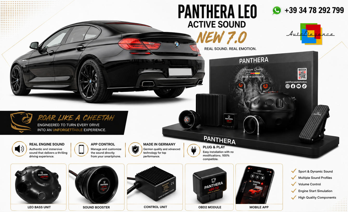 💫ART.2672 PANTHERA Soundsystem Booster 7.0 - BMW 6 Gran Coupé MPACK💫