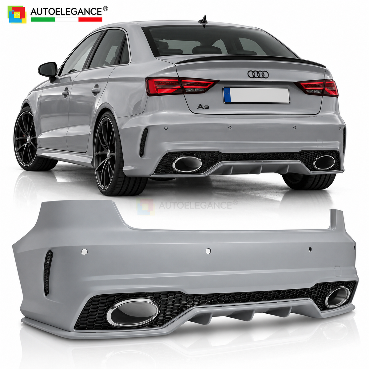 PARAURTI POSTERIORE STILE SPORT ADATTO PER AUDI A3 8V LIMOUSINE 12-16