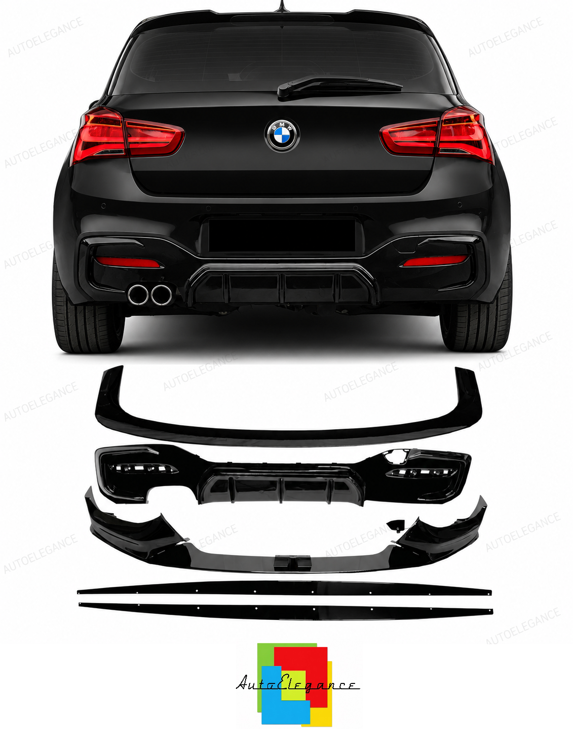 💕BODYKIT   BMW SERIE 1 F20 F21 LCI M-SPORT  NERO  LUCIDO  💕