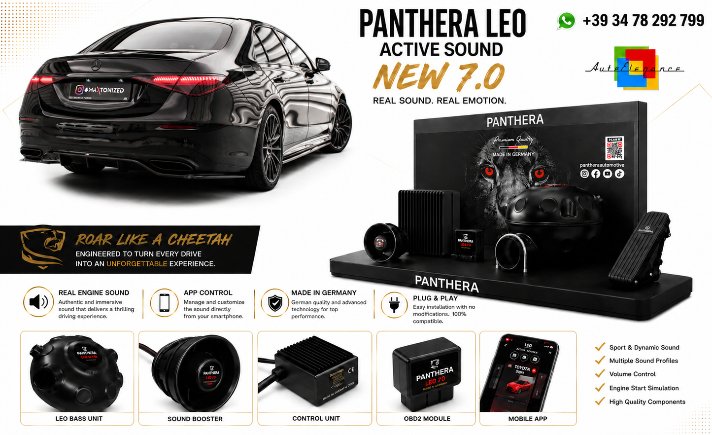 💕ART.2672 PANTHERA Soundsystem Booster 7.0-Mercedes-Benz S AMG-Line W223💕