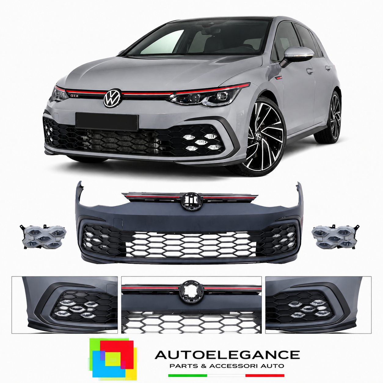 PARAURTI ANTERIORE VOLKSWAGEN VW GOLF 8 LOOK GTI